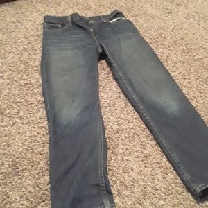 Slim straight blue jeans
